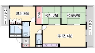 山陽姫路駅 徒歩27分 3階の物件間取画像